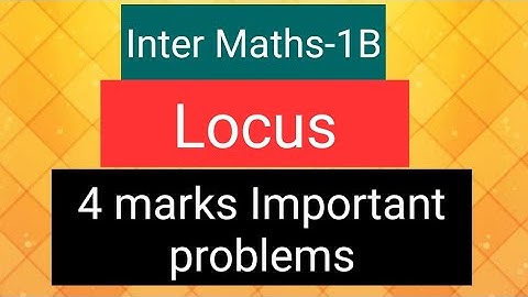 Inter Maths-1B- Locus - 4 marks Important problems