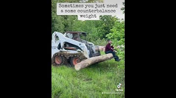 Dangerous way to move logs lol. #dangerous #bobcat #skidsteer #logs #sawmill #friends