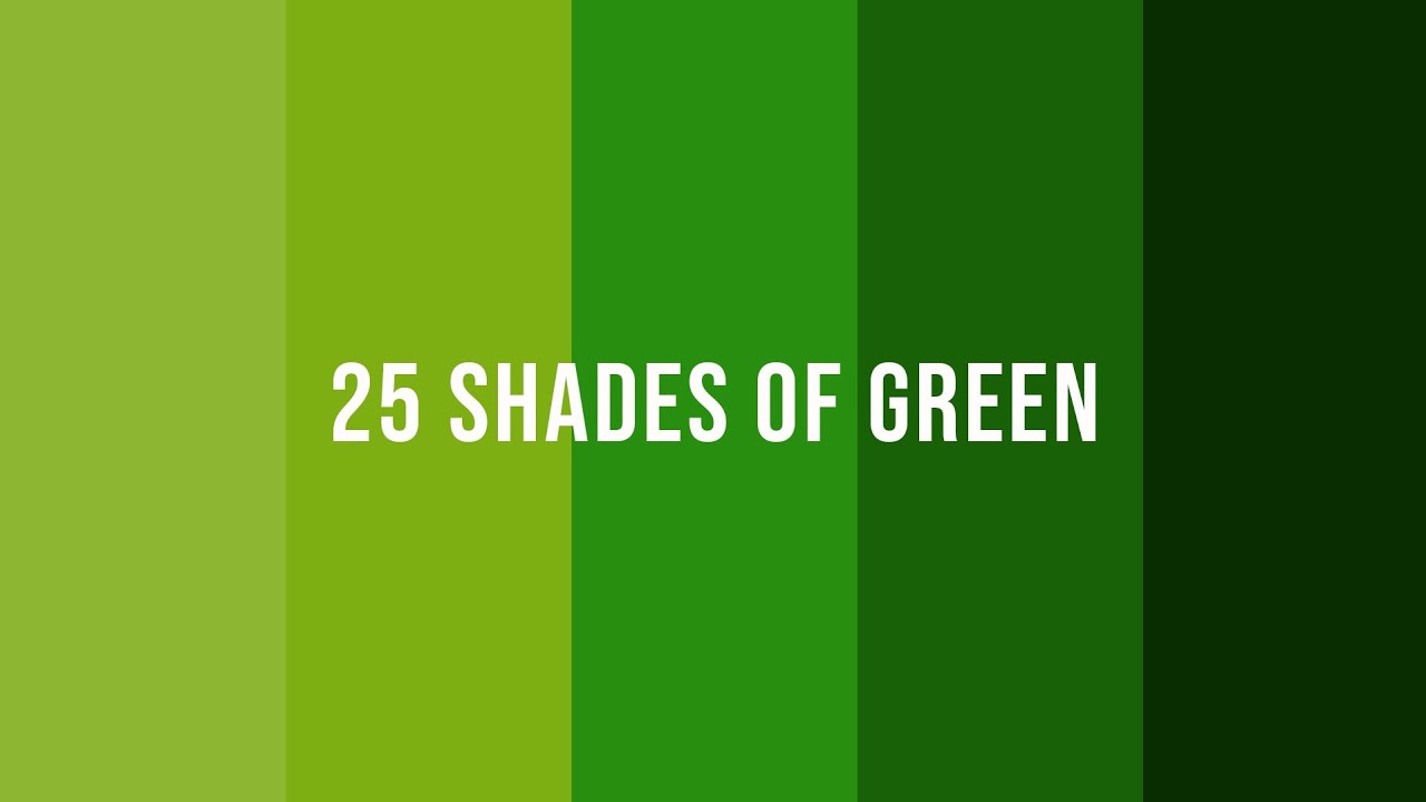 25 different shades of green colour and their names. YouTube