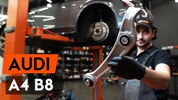 How to change front suspension arm / front control arm on Audi A4 B8 Saloon [TUTORIAL AUTODOC]