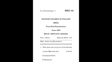 MEG–04 June 2025 | IGNOU Previous Year Question Paper