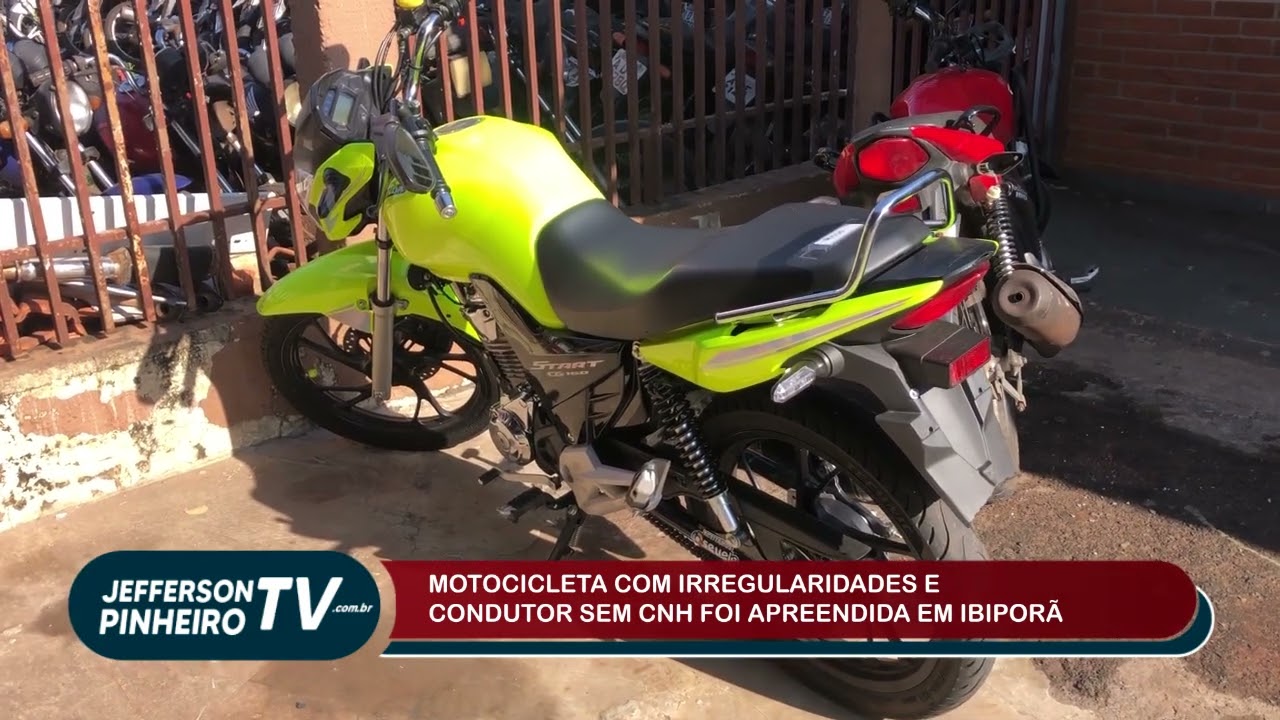 MOTOCICLETA COM VÁRIAS IRREGULARIDADES APRENDIDA EM IBIPORÃ