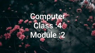 CLASS 4 - COMPUTER - LESSON 11 - MODULE 2