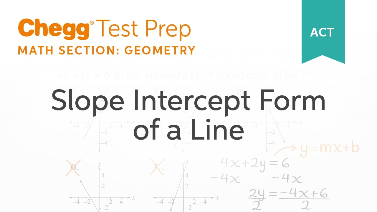 ACT Geometry: Slope Intercept Form of a Line - Chegg Test Prep
