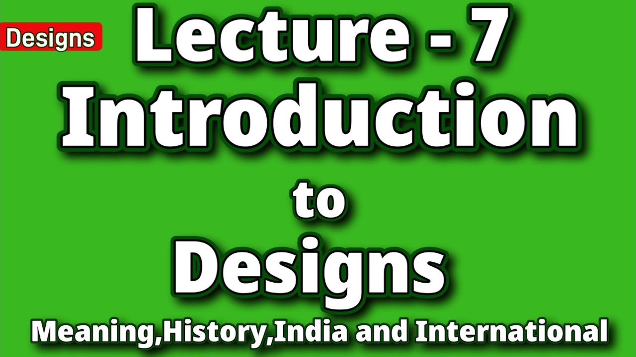 Introduction to Design Act 2000 Lecture 7 YouTube