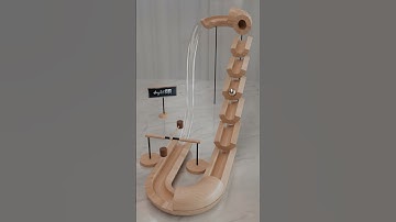 Mesmerizing Wooden Marble Run Animation | Satisfying