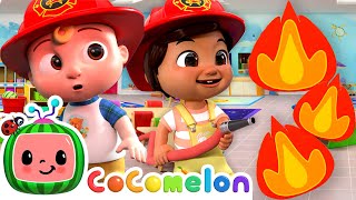 Fire Fighter Rescue At School! | Nina's Familia | CoComelon Nursery Rhymes & Kids Songs