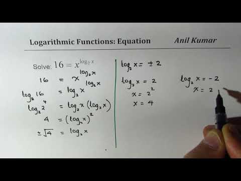 Solve 16 = x^(log_2 x)  Logarithmic Equation taking logs on both sidea