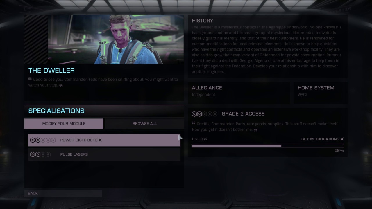 Elite Dangerous The Engineers Leveling Up with The Dweller YouTube