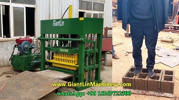 QT4-30 diesel engine hydraulic press concrete hollow block machine for sale