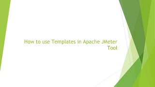 How to use templates in Apache JMeter tool