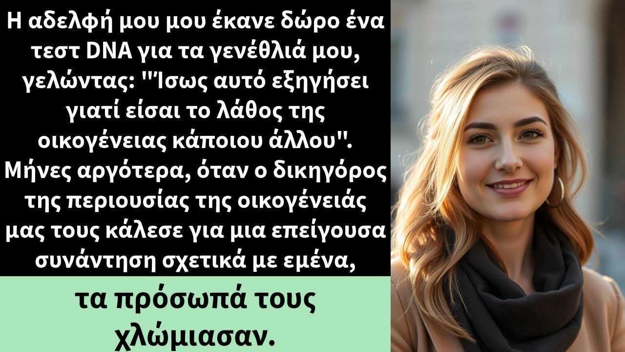 Η αδελφή μου μου έκανε δώρο ένα τεστ DNA για τα γενέθλιά μου, γελώντας  'Ίσως αυτό εξηγήσει γιατί