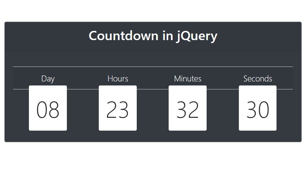 How To Make Countdown Timer In Jquery