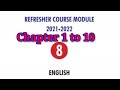 8th English Refresher Course Answer Unit 1- 10