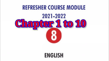 8th standard English Refresher course module Chapter 1 to 10 Answer key