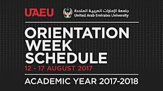 UAEU Orientation Week Schedule