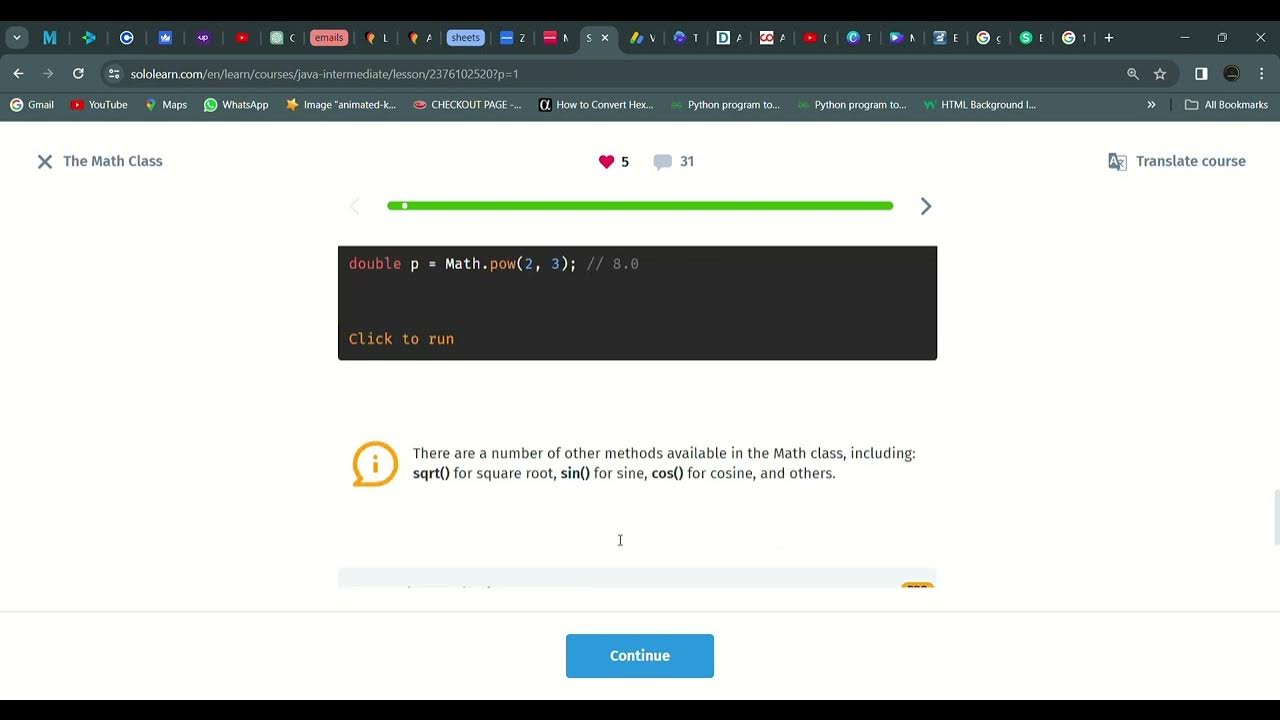 08 the math class java intermediate sololearn youtube