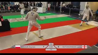 T8 🇬🇪 KUTCHUKHIDZE Lasha 9:15 HRYCIUK Szymon 🇵🇱 #sports #fencing #sabres