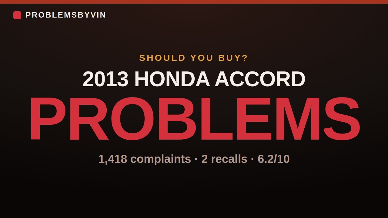 2013 Honda Accord problems — video thumbnail