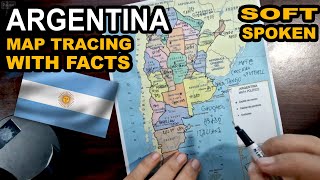 ASMR Tracing ARGENTINA map outline and all provinces with best facts explained | soft spoken screenshot 3
