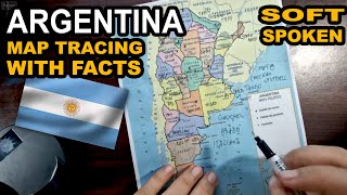 ASMR Tracing ARGENTINA map outline and all provinces with best facts explained | soft spoken screenshot 1