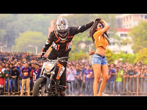 Awesome bike stunts you must see  ktm duke 200 and 390  ktm bike stunt in india  HD