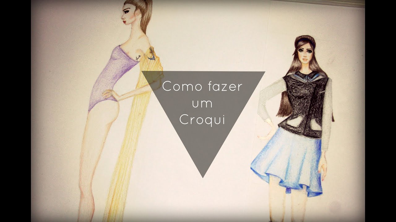 Como desenhar croqui feminino (07 Aula de Desenho de Moda)