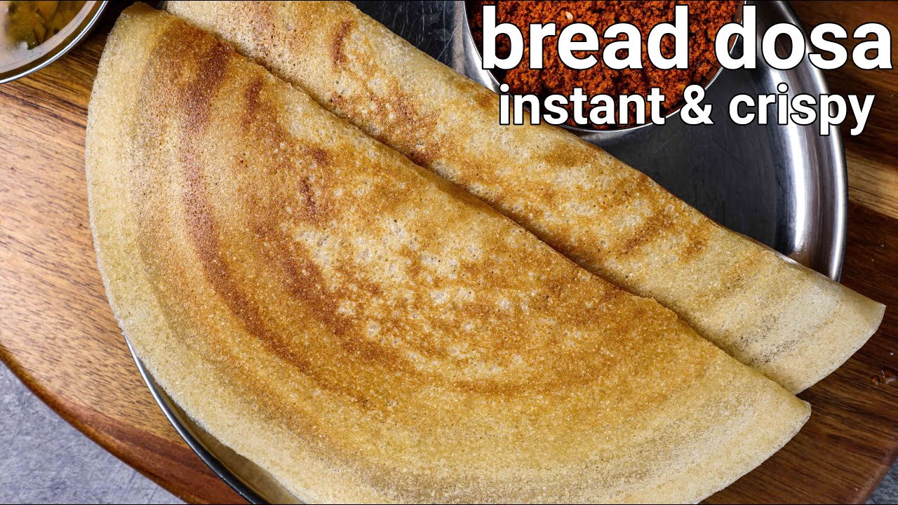 cripsy instant bread dosa recipe with leftover bread - no soaking, no fermentation | rava bread dosa | Hebbar Kitchen