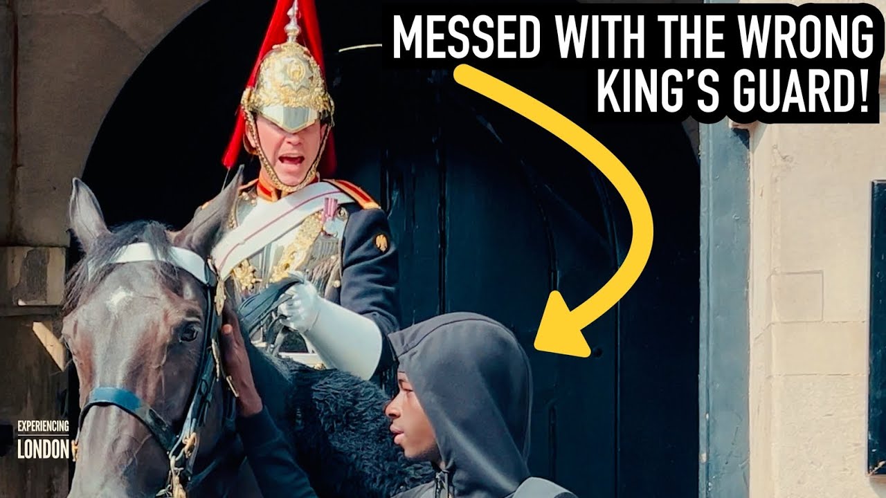 Shocking Moment Royal Guard Horse DRAGS WOMAN OFF FEET! | Horse Guards, Royal guard, King’s Guard