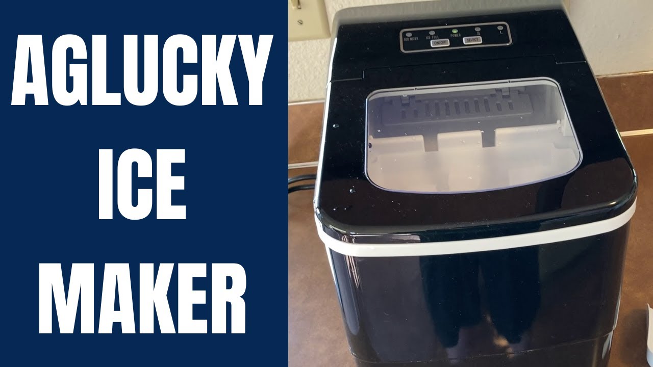 NEW Aglucky HZB-12/H Self Cleaning Countertop Portable Ice Maker Machine  Grey
