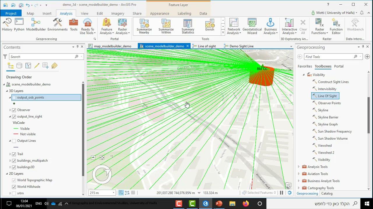 Creating a 3D line of sight analysis using ArcGIS Pro YouTube