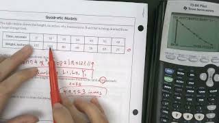 1 9A  Function models and application part 3  using calculator to find quadratic line screenshot 1