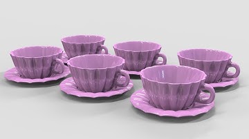 Coffee Cup Set Blender 2.8 Modeling