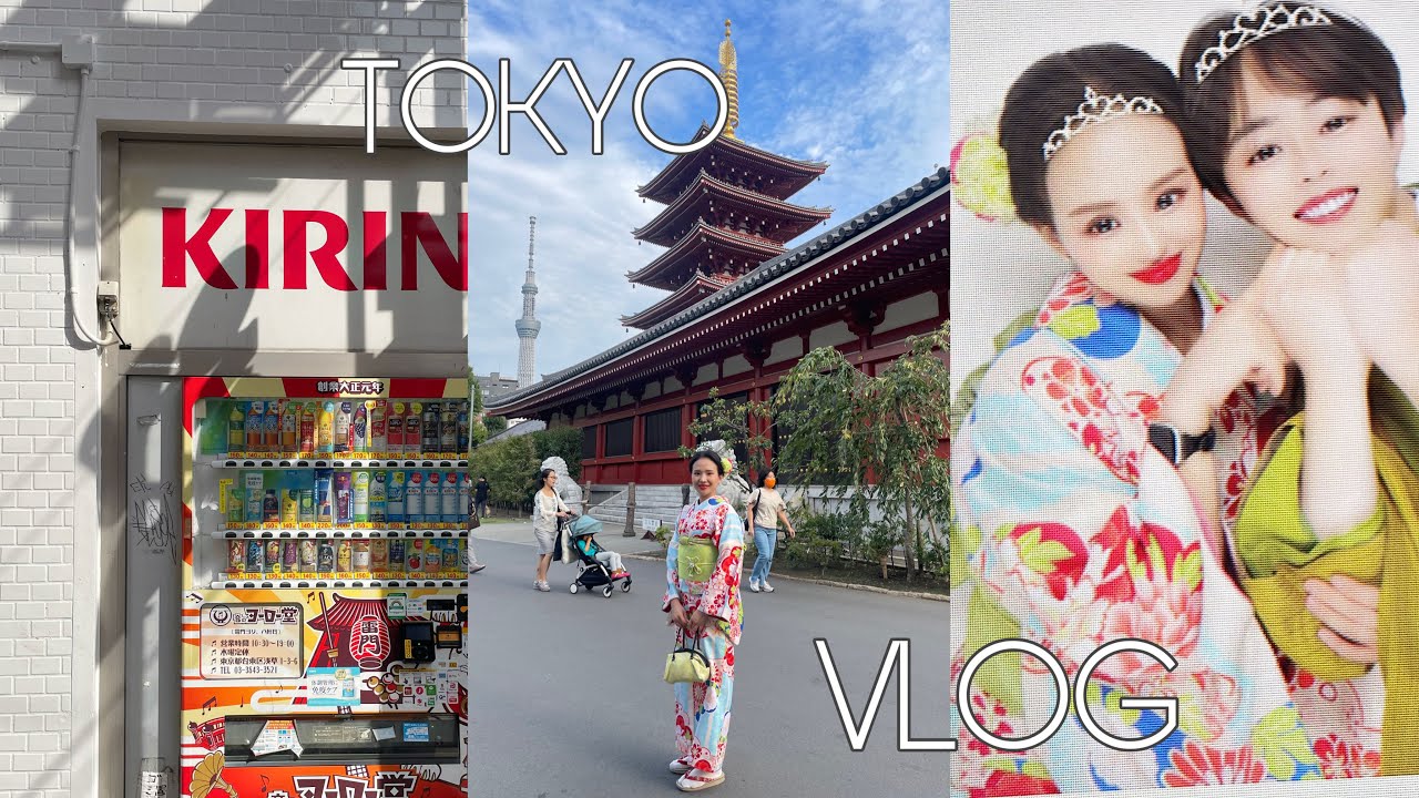 도쿄여행 4박5일 vlog #1🇯🇵 | 센소지 기모노대여👘 | 카리나리몬 맛집 | 프리쿠라 후기📸