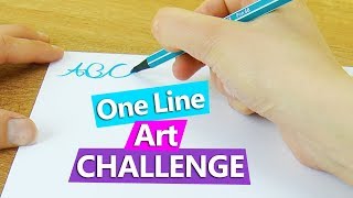 ALPHABET schreiben ohne absetzen mit nur einer Linie? ONE LINE ART CHALLENGE | DIY Inspiration Kids
