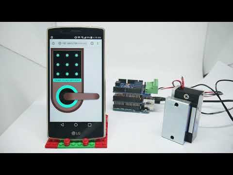 Control your door remotely via web with Arduino and PHPoC! (Pattern password protected)