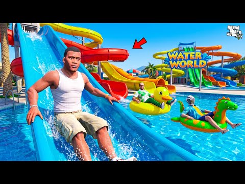 Franklin & Chithapu Visit The Water Park With Friends in GTA 5