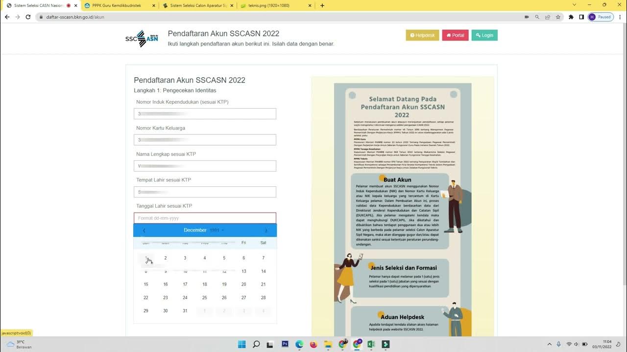 Cara daftar sscn pppk 2022 lengkap youtube