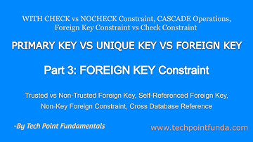 PRIMARY KEY vs UNIQUE KEY vs FOREIGN KEY - Part 3 | FOREIGN KEY CONSTRAINT | SELF REFERENCE KEY