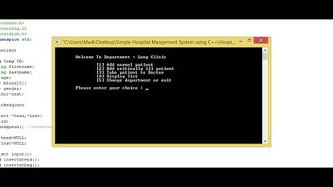 Simple Hospital Management System using C++