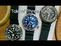 A Tale of Three Tunas - show & tell video of the Seiko SBBN031, Seiko SNE498 and San Martin Tuna