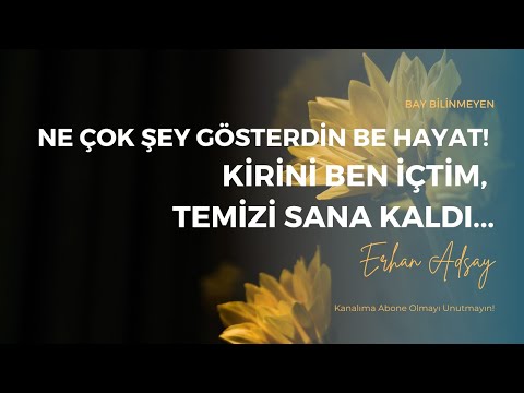 ERHAN ADSAY - NE ÇOK ŞEY GÖSTERDİN BE HAYAT! KİRİNİ BEN İÇTİM, TEMİZİ SANA KALDI...