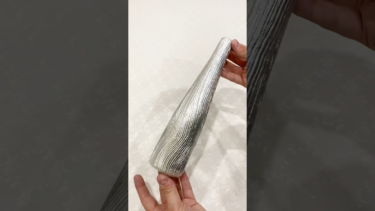 Превращение стеклянной бутылки в серебряную вазу 