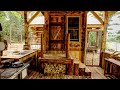 Building Stairs into my Log Cabin from the Outdoor Kitchen, Installing a Pine Countertop and Sink