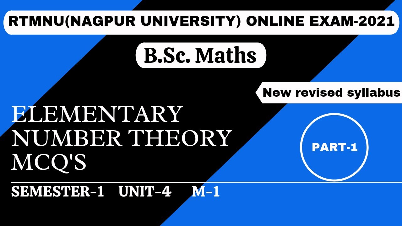 Elementary number theory MCQ's for B.Sc. | Part-1 | RTMNU | B.Sc. Maths | Multiple choice questions