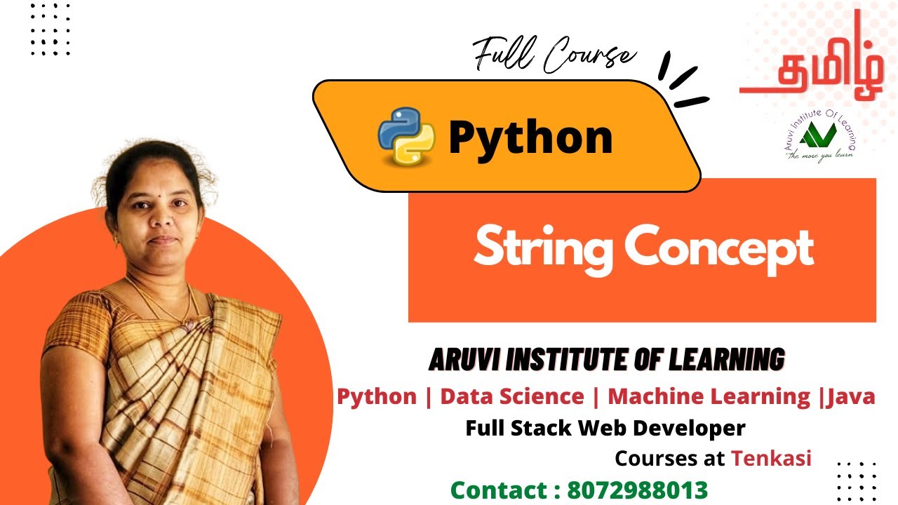 Python Tutorial in Tamil | Part-4 | String Concept | Aruvi Institute ...