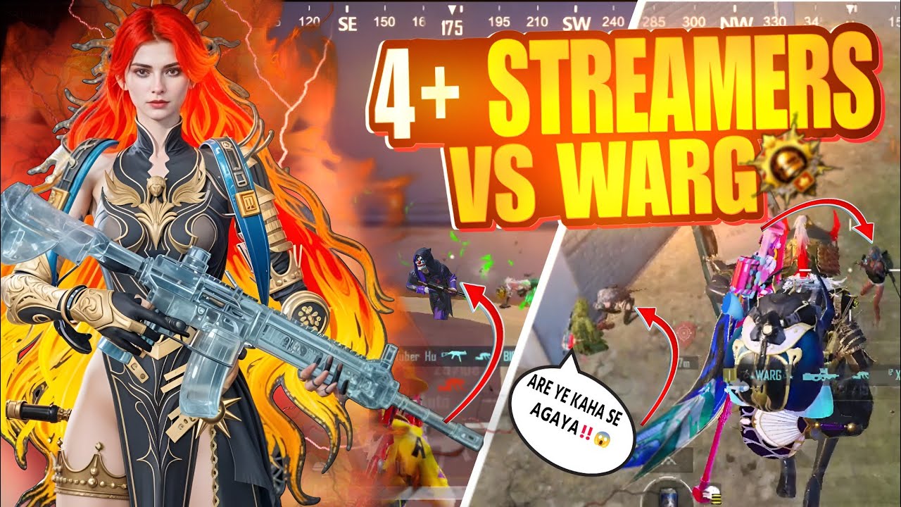 WARG VS 4+ STREAMERS 🔥 | 1v4 Against Pro Conqueror Streamers In Toughest Lobby 🤯 | BGMI | PUBG |