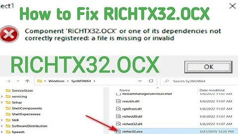 How to fix windows 7/10/11 RICHTX32.OCX  #dll #windows #fix