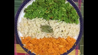 Making Tri Colour Rice / Special for Independence Day India  ბრინჯი ინდურად, ინდოეთის დროშის ფერებში