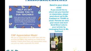 Morning Announcements 4/30